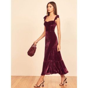 Reformation Antoinette Dress in Plum - Size 4